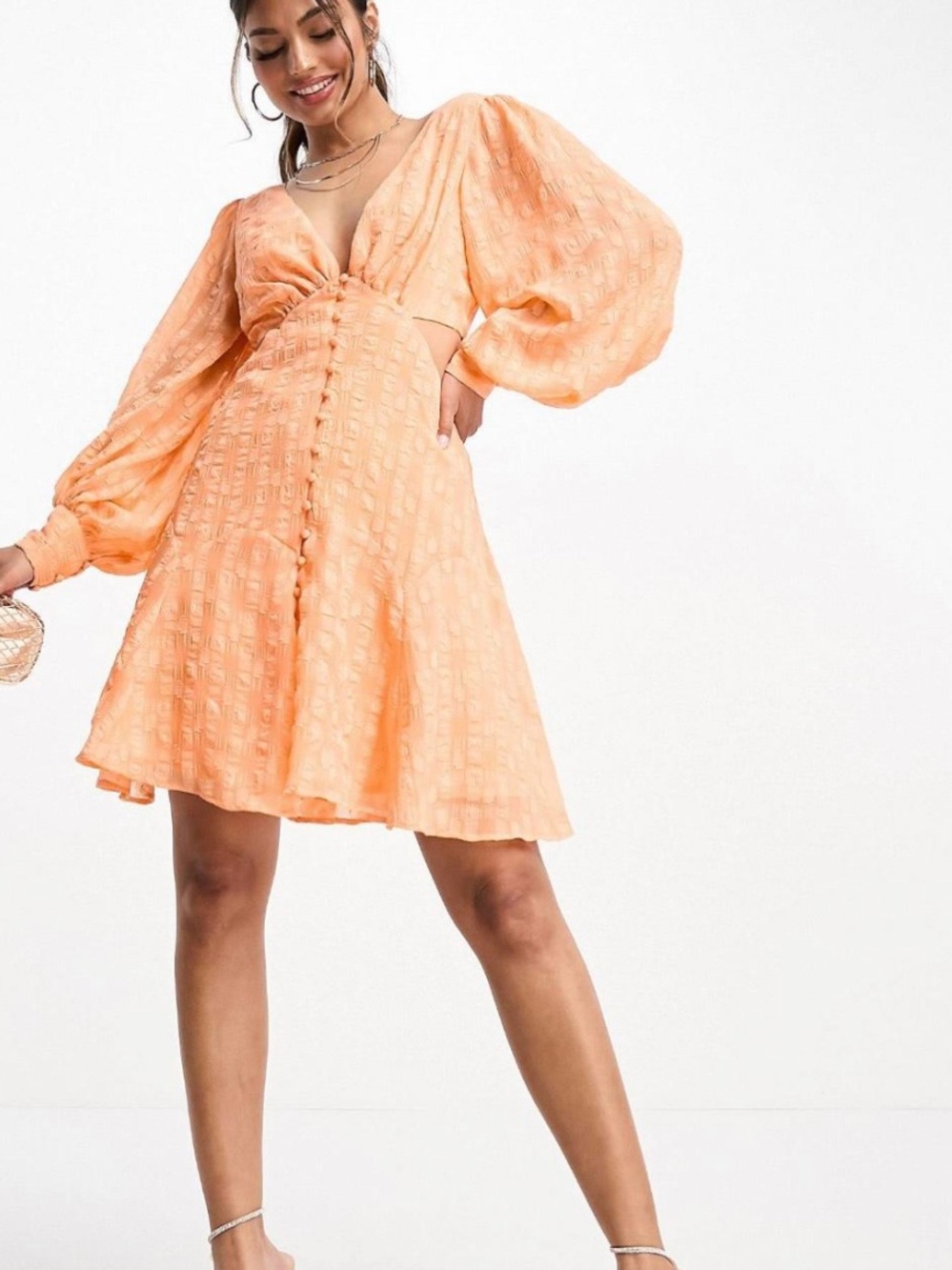 ASOS orange mini dress with side cutouts | Size 12 or L